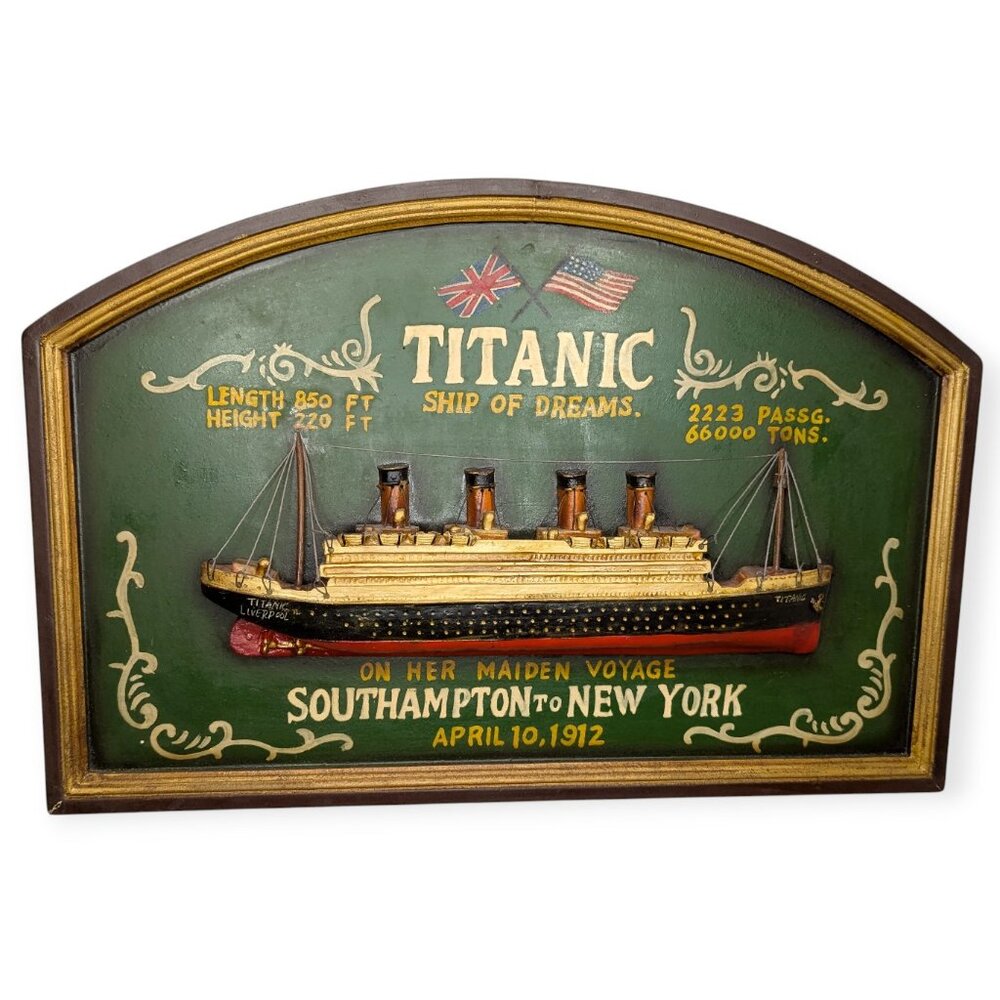 Titanic 3D Wooden Wall Hanging Plaque Sign Bar Pub Ship Nautical Marine